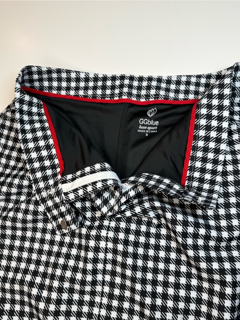 GGblue Gingham Golf/Tennis Skort Size 6 NWT Black White Athletic Skirt - Picture 5 of 12